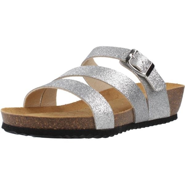 Sandały GEOX D551AA Srebrny. Szare sandały damskie Geox, bez wzorów, z syntetyku, bez obcasa, bez zapięcia. Za 207.99 zł.