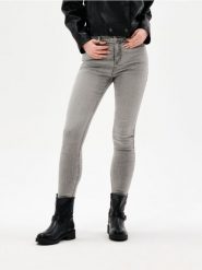Jeansy skinny z efektem sprania - szary. Szare jeansy damskie Sinsay. Za 49.99 zł.