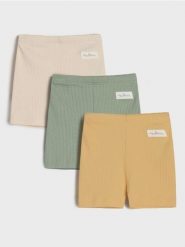 Krótkie legginsy z prążkowanej dzianiny 3 pack - kremowy. Białe legginsy damskie Sinsay, l, bez wzorów, z dzianiny. W wyprzedaży za 15.99 zł.