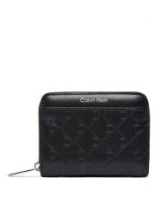 Calvin Klein Portfel Emblem Aop Embossed Zip Around LV04F1081G Czarny. Czarne portfele damskie Calvin Klein, bez wzorów, ze skóry. Za 299.99 zł.