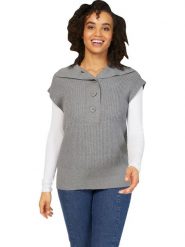 Heine Bezrękawnik w kolorze szarym rozmiar: 48. Szare swetry klasyczne damskie Heine, bez kołnierzyka. Za 44.30 zł.