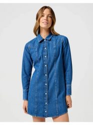 WRANGLER DAMSKA SUKIENKA JENSOWA REG DENIM DRESS 112356498 W9M7018373. Sukienki damskie Wrangler, bez wzorów, z denimu, bez ramiączek. Za 199.99 zł.