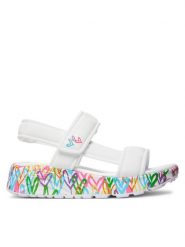 Skechers Sandały Uno Lite Sandal - Sunny Love 314094L/WMN Biały. Białe sandały dziewczęce Skechers, z materiału, bez obcasa, bez zapięcia. Za 229.99 zł.
