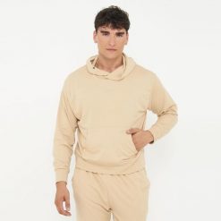 Unisex bluza z kapturem F BOXY beżowa. Brązowe bluzy damskie LEGEA, m, bez wzorów, z bawełny, z kapturem. Za 96.00 zł.