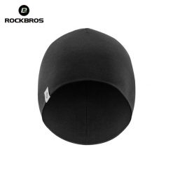 Czapka rowerowa, do biegania, sportowa, pod kask, elastyczna ROCKBROS wełna. Czarne czapki damskie ROCKBROS, na zimę, bez wzorów, z elastanu. Za 42.99 zł.
