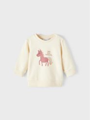 NAME IT Bluza 13212668 Écru Regular Fit. Bluzy dziewczęce Name it, bez wzorów, z bawełny, bez ramiączek, bez kaptura. Za 84.99 zł.