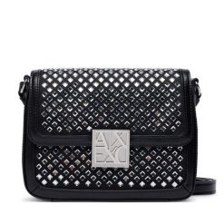 Torebka Armani Exchange. Czarne listonoszki damskie Armani Exchange, bez wzorów, bez dodatków. Za 614.99 zł.