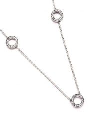 Pandora Srebrny naszyjnik z elementami ozdobnym - dł. 50 cm rozmiar: onesize. Szare naszyjniki damskie Pandora, z cyrkonią, srebrne. Za 323.95 zł.