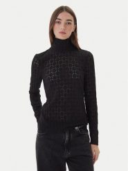 PINKO Bluzka Rufina 105979 A2YI Czarny Regular Fit. Czarne bluzki damskie Pinko, m, bez wzorów, z syntetyku, bez kołnierzyka, bez ramiączek. Za 749.99 zł.