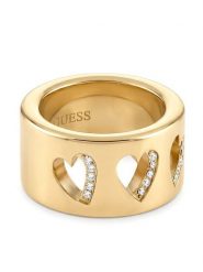 Guess Pierścionek JUBR06 086JW Złoty. Żółte pierścionki damskie Guess, ze stali. Za 210.99 zł.