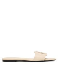 Calvin Klein Klapki Square Flat Sandal Emblem HW0HW03128 Żółty. Żółte klapki damskie Calvin Klein, bez wzorów, ze skóry, bez obcasa, bez zapięcia. Za 409.99 zł.