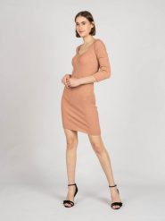 Patrizia Pepe Sukienka | 2A2078/A6V8 | Kobieta | Łososiowy. Czerwone sukienki damskie Patrizia Pepe, bez wzorów, z dzianiny, bez ramiączek. W wyprzedaży za 309.00 zł.