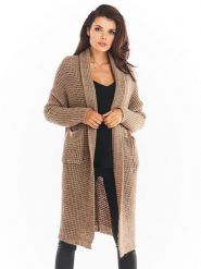 Awama Kardigan w kolorze beżowym rozmiar: onesize. Brązowe kardigany damskie Awama, bez wzorów. Za 184.95 zł.