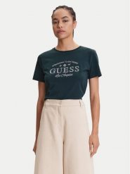 Guess T-Shirt V5YI13 J1314 Zielony Regular Fit. Zielone t-shirty damskie Guess, xs, z aplikacjami, z bawełny, bez kołnierzyka. Za 119.99 zł.