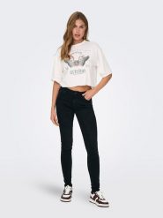 ONLY Dżinsy - Skinny fit - w kolorze czarnym rozmiar: S/L32. Czarne jeansy damskie Only, z podwyższonym stanem. Za 74.63 zł.