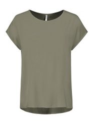 Sublevel Bluzka w kolorze oliwkowym rozmiar: XS. Brązowe bluzki damskie Sublevel, s, bez wzorów, z wiskozy, klasyczne, bez kołnierzyka, bez ramiączek. Za 43.99 zł.