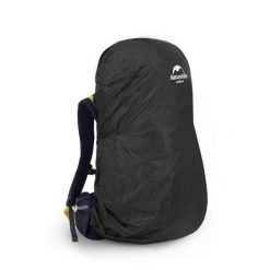 Pokrowiec przeciwdeszczowy na plecak Naturehike 55-75L. Czarne plecaki NATUREHIKE, bez wzorów. Za 64.99 zł.
