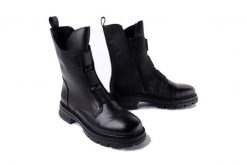 RIEKER Z9852-00 black, trzewiki damskie. Czarne botki damskie Rieker, na zimę, z wełny, bez obcasa, na obcasie, bez zapięcia. Za 449.90 zł.