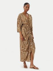 LOLA CASADEMUNT Sukienka letnia LS2616031 Brązowy Relaxed Fit. Brązowe sukienki damskie LOLA CASADEMUNT, bez wzorów, z wiskozy, bez ramiączek. Za 459.99 zł.