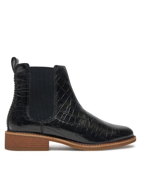 Clarks Sztyblety Cologne Arlo 2 26178748 Czarny. Czarne botki damskie Clarks, ze skóry, bez obcasa, na płaskiej podeszwie, bez zapięcia. Za 629.99 zł.