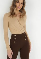 Beżowe Body Candletree. Brązowe body i gorsety Born2be, bez wzorów. Za 74.99 zł.