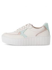 Gabor Skórzane sneakersy w kolorze biało-jasnoróżowo-turkusowym rozmiar: 41. Białe obuwie sportowe damskie Gabor, bez zapięcia. Za 206.91 zł.