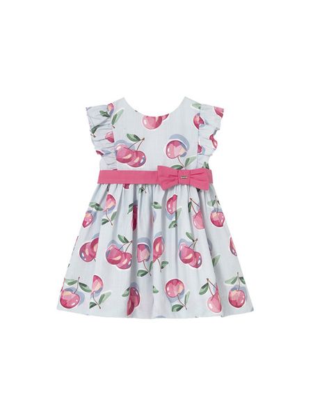 Mayoral Sukienka letnia 1914 Błękitny Regular Fit. Niebieskie sukienki dziewczęce Mayoral, bez wzorów, z bawełny, bez ramiączek, proste. Za 159.99 zł.