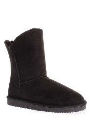 ISLAND BOOT Botki zimowe "Adeline" w kolorze czarnym rozmiar: 40. Czarne botki damskie Island Boot, na zimę, z materiału, bez obcasa, bez zapięcia. Za 162.49 zł.