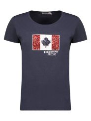 Canadian Peak Koszulka "Jermioneak" w kolorze granatowym rozmiar: XXL. Niebieskie bluzki damskie Canadian Peak, xxl, bez wzorów, z bawełny, bez kołnierzyka, bez ramiączek. Za 41.69 zł.