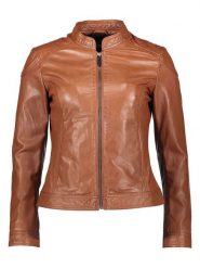 Bugatti Skórzana kurtka w kolorze jasnobrązowym rozmiar: 42. Brązowe kurtki damskie Bugatti, bez wzorów, ze skóry, bez kaptura. Za 717.99 zł.