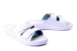 SANITAL FLEX KF-02 white, klapki damskie. Białe klapki damskie Sanital-Flex, bez wzorów, bez obcasa, na koturnie, bez zapięcia. Za 94.99 zł.