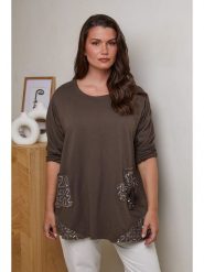 Curvy Lady Tunika w kolorze brązowym rozmiar: 40/42. Brązowe tuniki damskie Curvy Lady, bez wzorów, z bawełny, klasyczne, bez kołnierzyka, bez ramiączek. Za 109.78 zł.