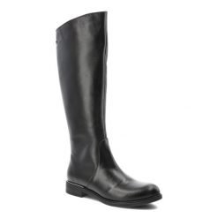 Czarne Kozaki Armodo Stylowe Obuwie Damskie. Czarne kozaki damskie Armodo, na zimę, ze skóry, przed kolano, bez obcasa, na obcasie, bez zapięcia. Za 433.99 zł.