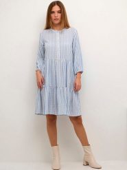 CULTURE Sukienka "Noor" w kolorze błękitno-białym rozmiar: L. Niebieskie sukienki damskie Culture, bez wzorów, bez ramiączek. Za 109.26 zł.