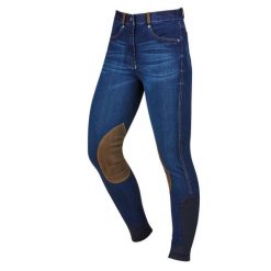 Damskie jeansy do jazdy konnej z naszywkami na kolanach Dublin Shona. Niebieskie jeansy damskie DUBLIN. Za 409.00 zł.