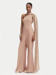 Babylon Kombinezon W MF0602 Beżowy ciemny Regular Fit. Brązowe sukienki damskie Babylon, bez wzorów, z syntetyku, bez ramiączek. Za 1,689.00 zł.