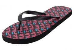 Japonki damskie Fila TROY LOGO SLIPPER. Czerwone klapki damskie Fila, bez wzorów, z materiału, bez obcasa, bez zapięcia. Za 58.00 zł.