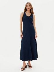 Tommy Hilfiger Sukienka letnia WW0WW46171 Granatowy Regular Fit. Niebieskie sukienki damskie Tommy Hilfiger, bez wzorów, ze lnu, bez ramiączek. Za 759.99 zł.