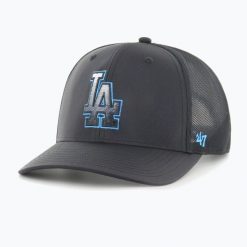 Czapka z daszkiem 47 Brand Los Angeles Dodgers Volcanic Trucker. Czarne czapki z daszkiem damskie 47 Brand, bez wzorów. Za 129.99 zł.