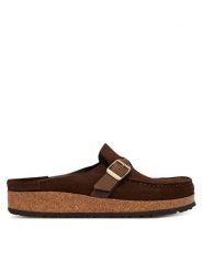 Birkenstock Klapki Buckley Braided 1031435 Brązowy. Brązowe klapki damskie Birkenstock, bez wzorów, ze skóry, bez obcasa, bez zapięcia. Za 719.99 zł.