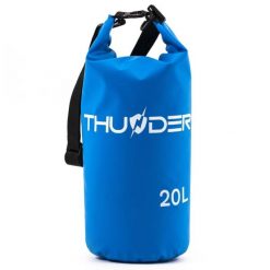 Worek plecak wodoodporny, torba wodoszczelna na kajak, SUP 20L. Niebieskie torby sportowe THUNDER, bez wzorów, z materiału. Za 40.00 zł.