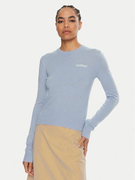 2NDDAY Sweter Lance 2245343408 Niebieski Regular Fit. Niebieskie swetry klasyczne damskie 2NDDAY, s, z wiskozy, bez kołnierzyka. Za 269.99 zł.