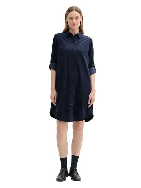Tom Tailor Sukienka koszulowa w kolorze granatowym rozmiar: 40. Niebieskie sukienki damskie Tom Tailor, bez wzorów, z bawełny, bez ramiączek. Za 100.52 zł.