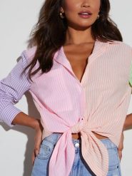 Milan Kiss Koszula ze wzorem rozmiar: XL. Koszule damskie Milan Kiss, xl, bez wzorów, bez kołnierzyka, bez ramiączek. Za 162.49 zł.
