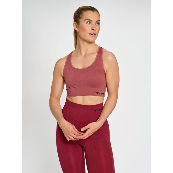 Bezszwowy biustonosz dla kobiet Hummel Tif Sports. Czerwone biustonosze Hummel, bez wzorów. Za 130.50 zł.