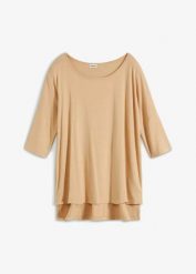 T-shirt boxy z miękkiego materiału z wiskozą. Czarne t-shirty damskie bonprix, bez wzorów, z wiskozy, bez kołnierzyka. Za 52.99 zł.