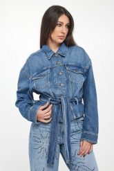 Kurtka jeansowa damska Giungla PINKO. Kurtki damskie Pinko, m, bez wzorów, z jeansu, bez kaptura. Za 1,619.00 zł.