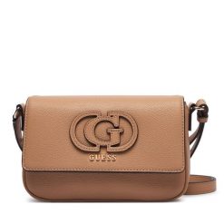 Torebka Guess. Brązowe listonoszki damskie Guess, z aplikacjami, bez dodatków. Za 584.99 zł.