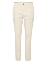 SAINT TROPEZ Spodnie chino "Phila" w kolorze kremowym rozmiar: L. Brązowe spodnie materiałowe damskie Saint Tropez, bez wzorów, z bawełny. Za 131.74 zł.