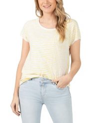 Timezone Koszulka w kolorze żółto-białym rozmiar: W25. Żółte bluzki damskie Timezone, bez wzorów, z bawełny, bez kołnierzyka, bez ramiączek. Za 69.99 zł.